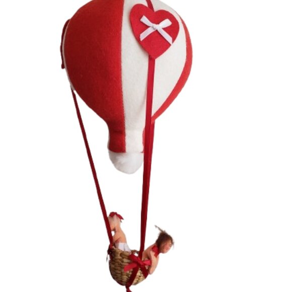 Ballooning Kids Annalee Mobilitee Doll Hot Air Balloon W/2 Figures 1990s 90s - Picture 2 of 9